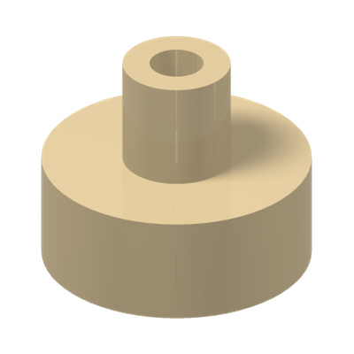 PLATE 1X1 W/3.2 SHAFT/1.5 HOLE · Brick Yellow (réf. BrickLink Tan)
