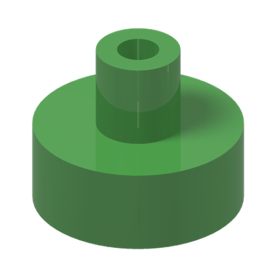PLATE 1X1, W/ 3.2 SHAFT AND 1.5 HOLE · Bright Green (réf. BrickLink Bright Green)