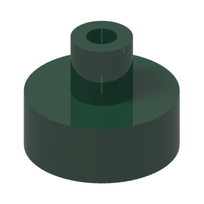 PLATE 1X1, W/ 3.2 SHAFT AND 1.5 HOLE · Earth Green (réf. BrickLink Dark Green)