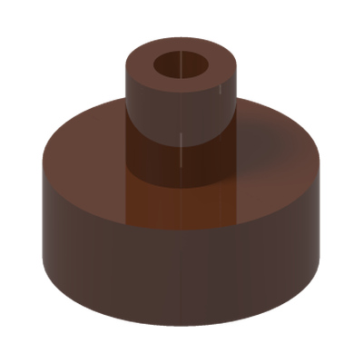 PLATE 1X1, W/ 3.2 SHAFT AND 1.5 HOLE · Reddish Brown (réf. BrickLink Reddish Brown)