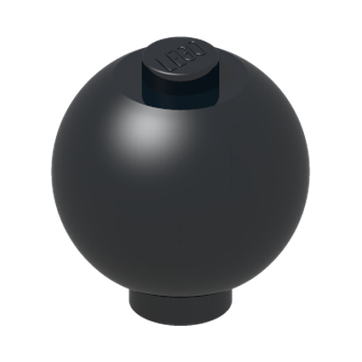 DOUBLE SPHERE 2X2X1 2/3, W/ KNOB · LEGO 6221776 (réf. BrickLink 20953) · Black (réf. BrickLink Black)