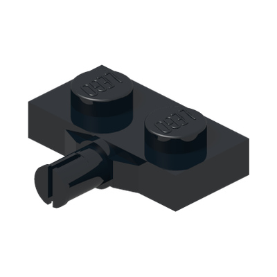 Plate, Modified 1 x 2 with Wheel Holder · LEGO 6122656 (réf. BrickLink 21445) · Couleur BrickLink : Black