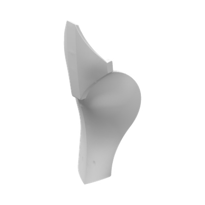 Large Figure Armor, Leg Shin Guard with Ball Joint Socket · LEGO 6121452 (réf. BrickLink 21562) · Couleur BrickLink : White