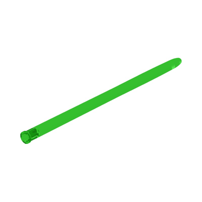 Large Figure Weapon, Lightsaber Blade 15L with Axle Hole · LEGO 6124022 (réf. BrickLink 21987) · Couleur BrickLink : Trans-Bright Green