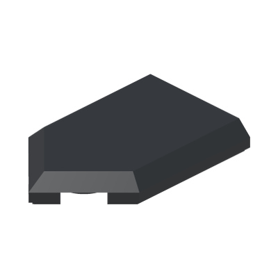 FLAT TILE 2X3 W/ ANGLE · Black (réf. BrickLink Black)