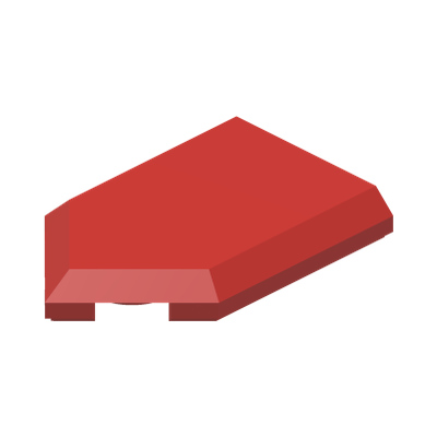 FLAT TILE 2X3 W/ ANGLE · Bright Red (réf. BrickLink Red)