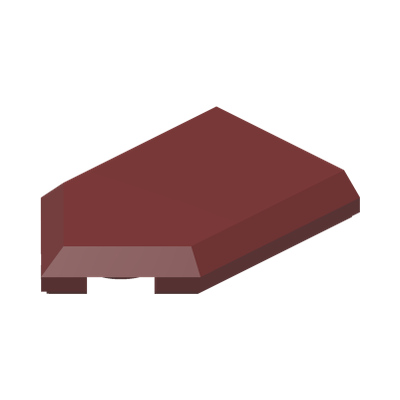 FLAT TILE 2X3 W/ ANGLE · New Dark Red (réf. BrickLink Dark Red)