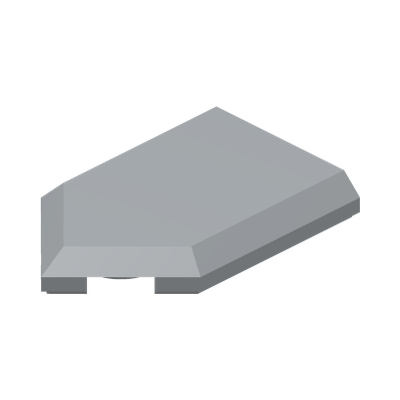 FLAT TILE 2X3 W/ ANGLE · Medium Stone Grey (réf. BrickLink Light Bluish Gray)