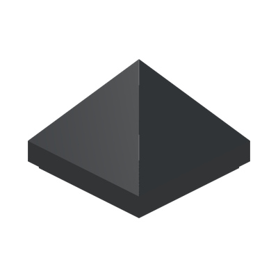 PYRAMID RIDGED TILE 1X1X2/3 · Black (réf. BrickLink Black)