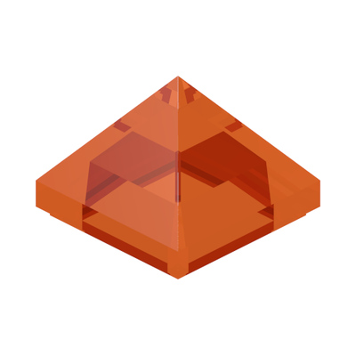 Slope 45 1 x 1 x 2/3 Quadruple Convex Pyramid · Couleur BrickLink : Trans-Orange