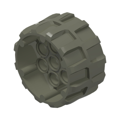 Wheel Hard Plastic, Treaded with 7 Pin Holes (37mm D. x 22mm) · LEGO 6122170 (réf. BrickLink 22410) · Couleur BrickLink : Pearl Dark Gray