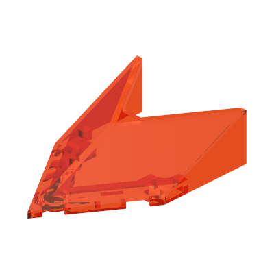 Windscreen 6 x 4 x 1 1/3 Pointed · LEGO 6129592 (réf. BrickLink 22483) · Couleur BrickLink : Trans-Neon Orange