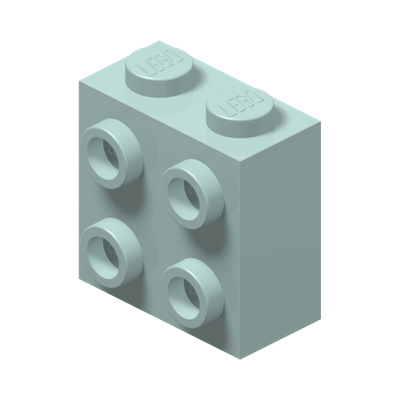 BRICK 1X2X1 2/3 W/4 KNOBS · Aqua (réf. BrickLink Light Aqua)