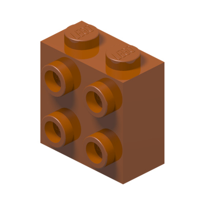 BRICK 1X2X1 2/3 W/4 KNOBS · Dark Orange (réf. BrickLink Dark Orange)
