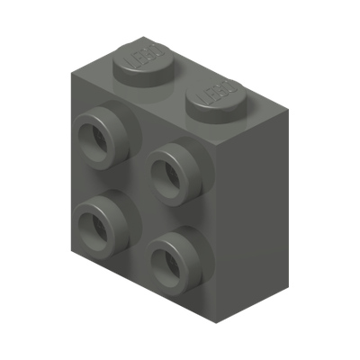 Brick, Modified 1 x 2 x 1 2/3 with Studs on Side · Couleur BrickLink : Dark Bluish Gray