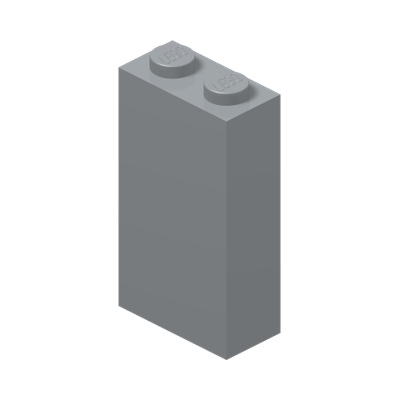 BRICK 1X2X3 · Medium Stone Grey (réf. BrickLink Light Bluish Gray)