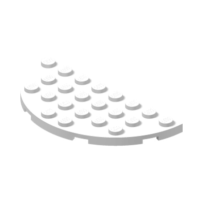 1/2 CIRCLE PLATE 4X8 · LEGO 6138699 (réf. BrickLink 22888) · White (réf. BrickLink White)