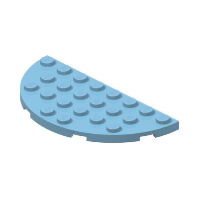 1/2 CIRCLE PLATE 4X8 · Light Royal Blue (réf. BrickLink Bright Light Blue)