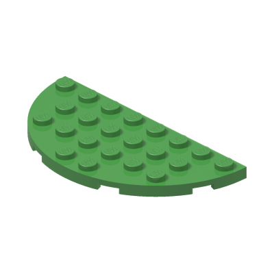 1/2 CIRCLE PLATE 4X8 · Bright Green (réf. BrickLink Bright Green)