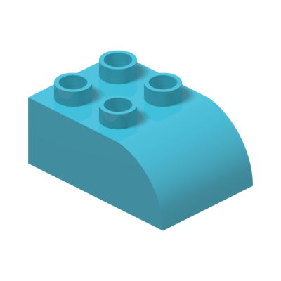 DUPLO BRICK, BOW 2X3X1 · Medium Azur (réf. BrickLink Medium Azure)