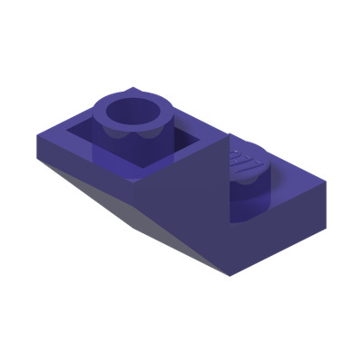ROOF TILE 1X2, INVERTED, DEG. 45, W/ CUT · Medium Lilac (réf. BrickLink Dark Purple)