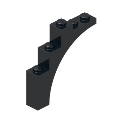 BRICK W. BOW 1X5X4 · Black (réf. BrickLink Black)