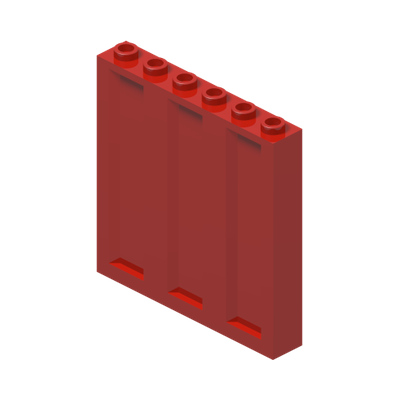 WALL 1X6X5 CONTAINER · LEGO 6226927 (réf. BrickLink 23405) · Bright Red (réf. BrickLink Red)