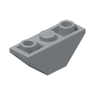 DOUBLE INV. ROOF TILE 1X3/45° · Medium Stone Grey (réf. BrickLink Light Bluish Gray)
