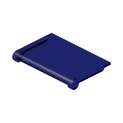 Glass for Hinge Car Roof 4 x 4 Sunroof with Ridges · LEGO 234843 (réf. BrickLink 2348b) · Tr. Blue (réf. BrickLink Trans-Dark Blue)