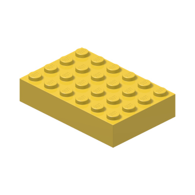 Brick 4 x 6 · Réf. BrickLink 2356 · Couleur BrickLink : Yellow