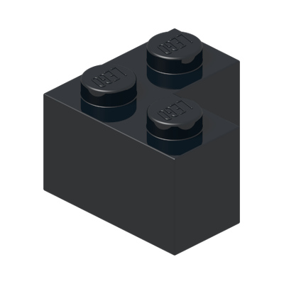 BRICK CORNER 1X2X2 · Black (réf. BrickLink Black)