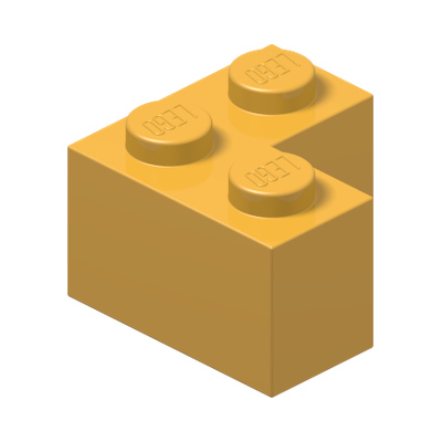 BRICK CORNER 1X2X2 · Flame Yellowish Orange (réf. BrickLink Bright Light Orange)