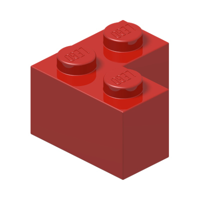 BRICK CORNER 1X2X2 · Bright Red (réf. BrickLink Red)