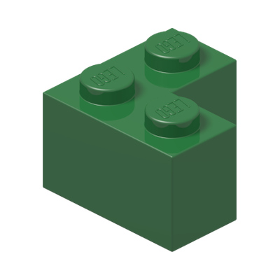 BRICK CORNER 1X2X2 · Dark Green (réf. BrickLink Green)