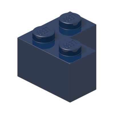 BRICK CORNER 1X2X2 · Earth Blue (réf. BrickLink Dark Blue)