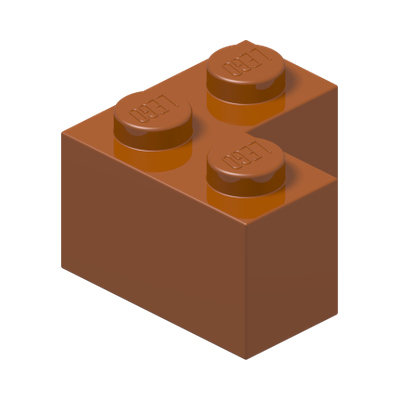 BRICK CORNER 1X2X2 · Dark Orange (réf. BrickLink Dark Orange)