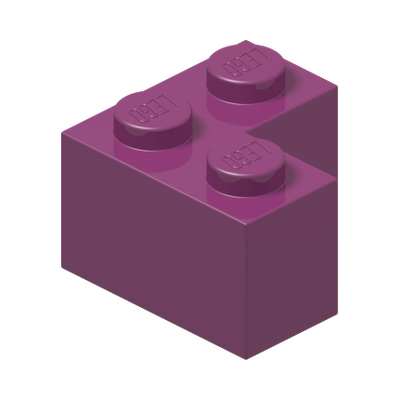 BRICK CORNER 1X2X2 · Bright Reddish Violet (réf. BrickLink Magenta)