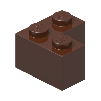 BRICK CORNER 1X2X2 · Reddish Brown (réf. BrickLink Reddish Brown)