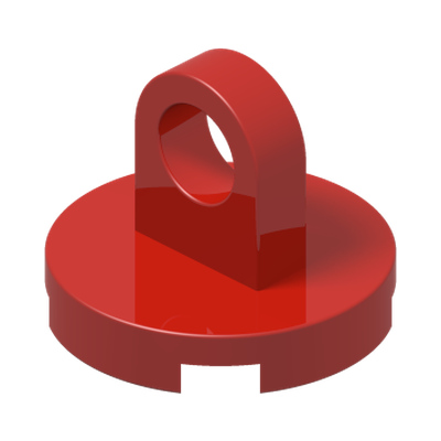 Tile, Round 2 x 2 with Lifting Ring Thin · LEGO 4235017 (réf. BrickLink 2376) · Couleur BrickLink : Red