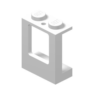 Window 1 x 2 x 2 Plane, Single Top Hole and Double Bottom Holes for Glass · LEGO 4194517 (réf. BrickLink 2377) · Couleur BrickLink : White