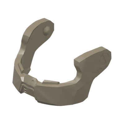 Minifigure, Visor Chin Guard for SW Resistance Trooper Helmet · LEGO 6136407 (réf. BrickLink 23851) · Couleur BrickLink : Dark Tan