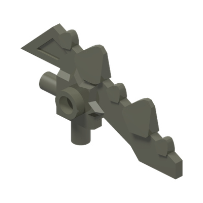 Minifigure, Weapon Blade with Bars and 5 Spikes · LEGO 6133843 (réf. BrickLink 23861) · Couleur BrickLink : Pearl Dark Gray
