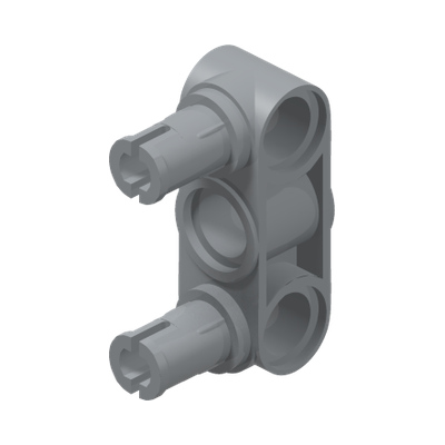 BEAM 3 MODULE, W/ 4.85 BUSH, NO. 1 · LEGO 6408168 (réf. BrickLink 2393) · Medium Stone Grey (réf. BrickLink Light Bluish Gray)