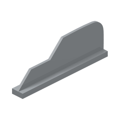 Tail 8 x 1 with Stepped Fin · LEGO 6147448 (réf. BrickLink 23930) · Couleur BrickLink : Light Bluish Gray