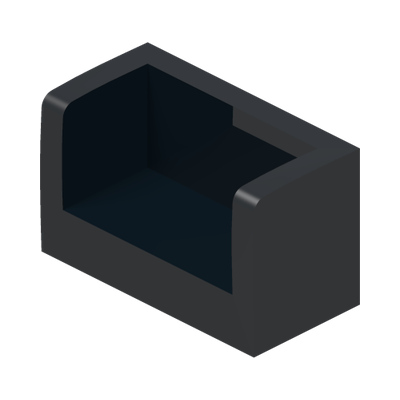 WALL DOUBLE CORNER 1X2X1 · Black (réf. BrickLink Black)