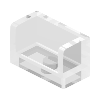 WALL DOUBLE CORNER 1X2X1 · Transparent (réf. BrickLink Trans-Clear)