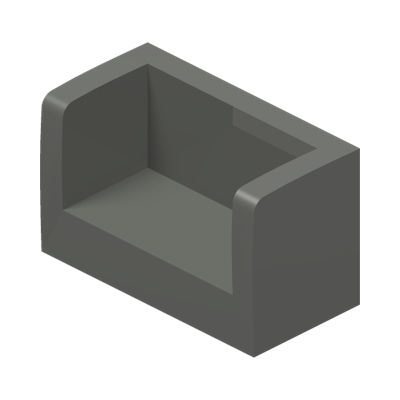 WALL DOUBLE CORNER 1X2X1 · Dark Stone Grey (réf. BrickLink Dark Bluish Gray)