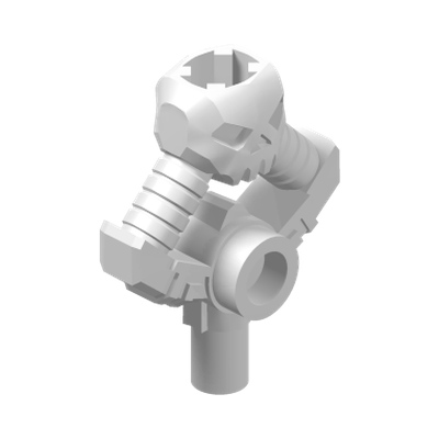 Minifigure, Weapon Djinn Blade Hilt with Skull and Bar · LEGO 6133038 (réf. BrickLink 23985) · Couleur BrickLink : White