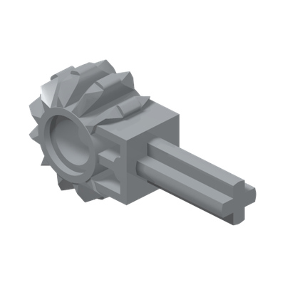 GEAR WHEEL Z12 W/ HOLE / CROSSAXLE · LEGO 6134848 (réf. BrickLink 24014) · Medium Stone Grey (réf. BrickLink Light Bluish Gray)
