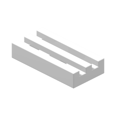 Tile, Modified 1 x 2 Grille without Bottom Groove · Réf. BrickLink 2412a · Couleur BrickLink : White